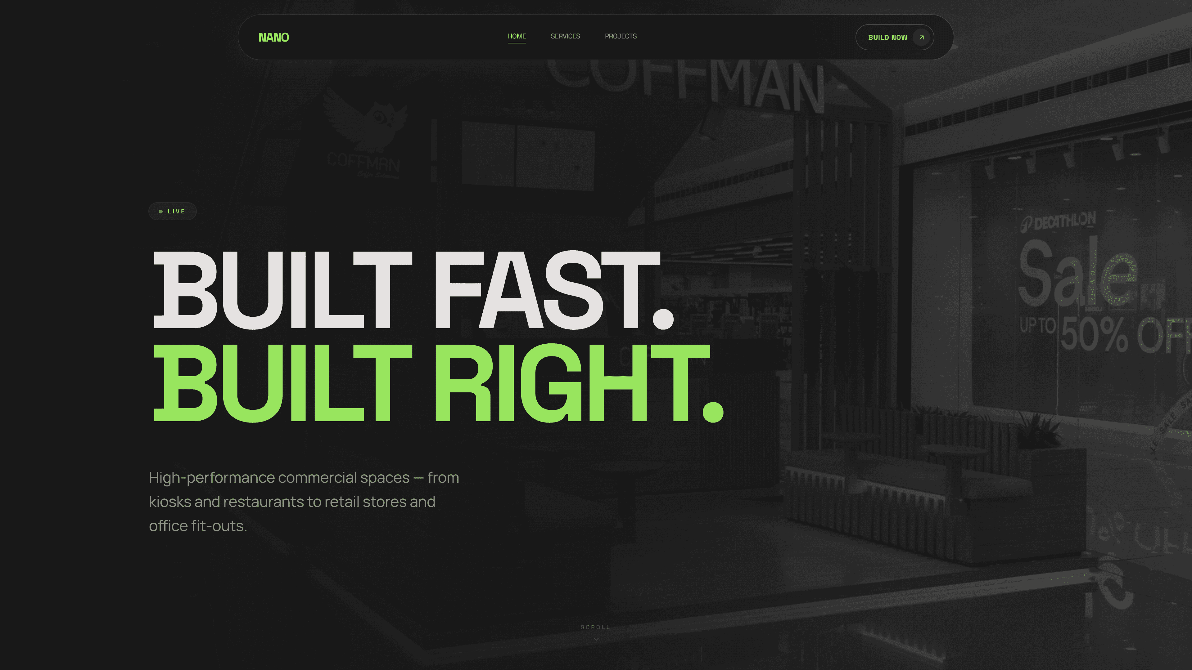 NANO Structures — Construction website designed and developed by StackHaus
